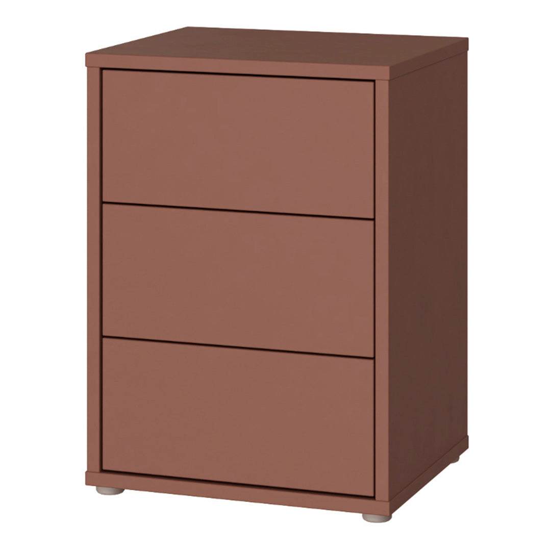 Wooden Bedside Cabinet With 3 Push-to-Open Drawers - Alice Springs