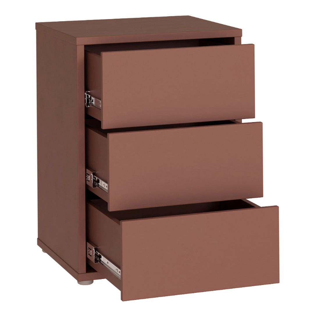 Wooden Bedside Cabinet With 3 Push-to-Open Drawers - Alice Springs
