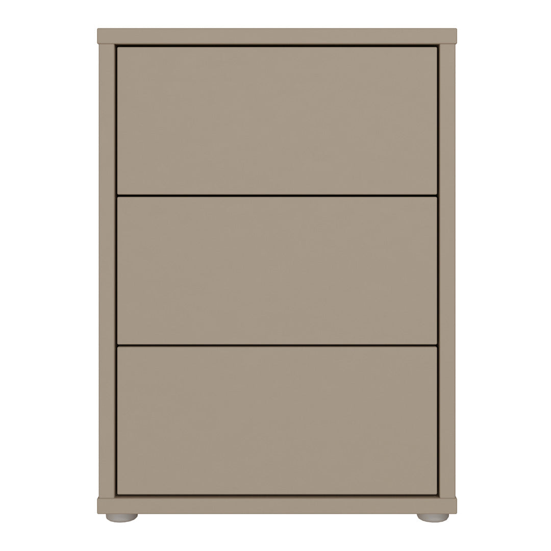 Wooden Bedside Cabinet With 3 Push-to-Open Drawers - Alice Springs