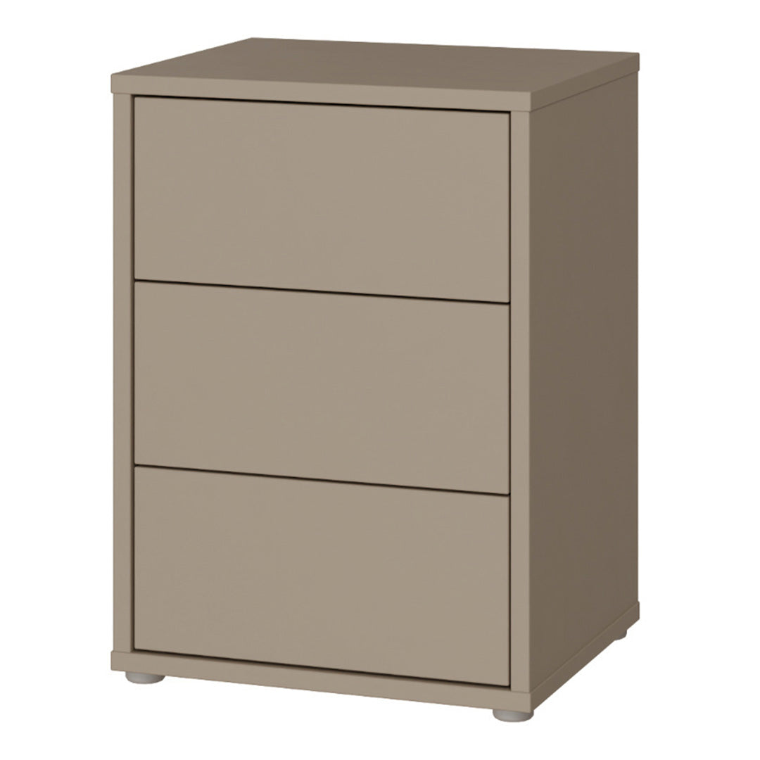 Wooden Bedside Cabinet With 3 Push-to-Open Drawers - Alice Springs