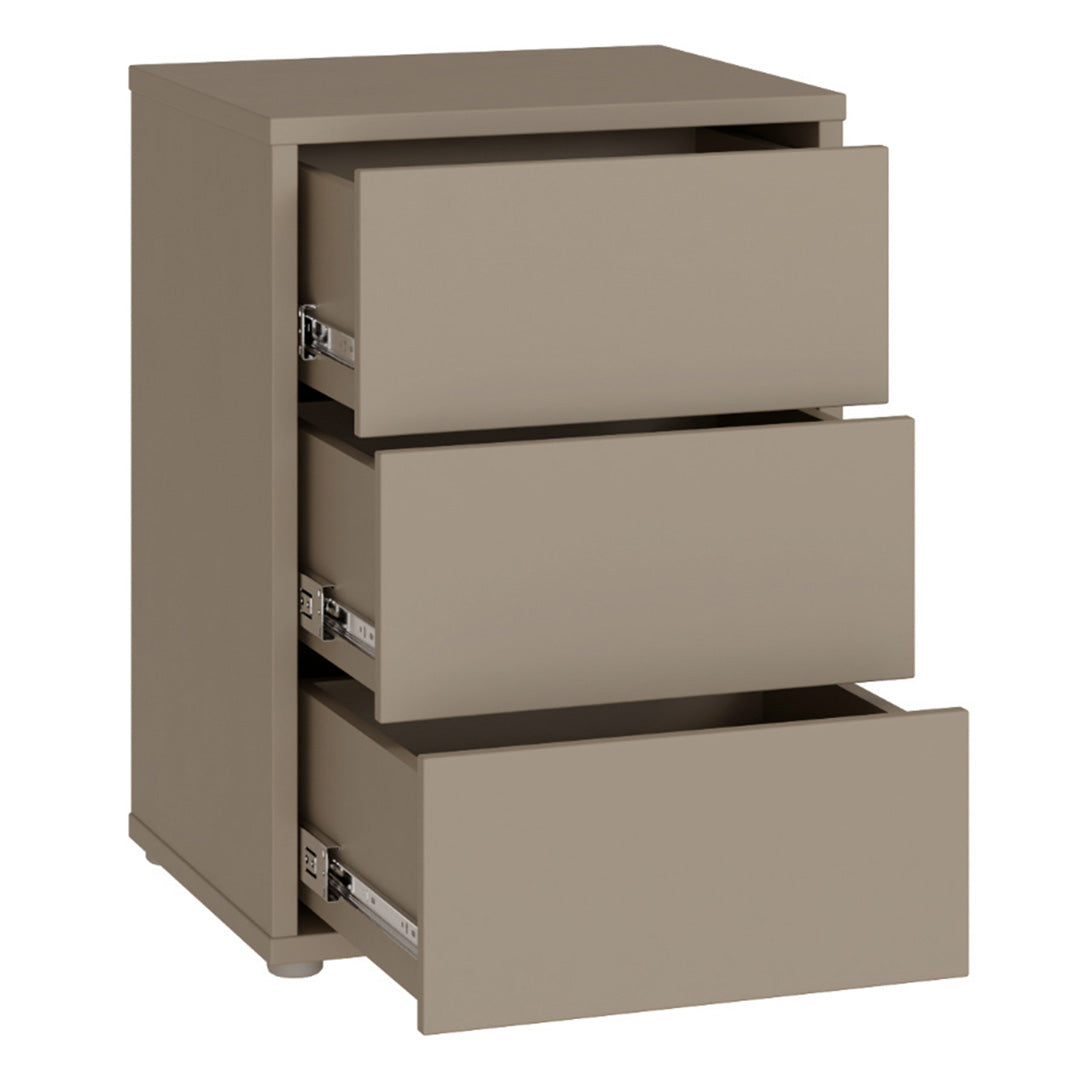 Wooden Bedside Cabinet With 3 Push-to-Open Drawers - Alice Springs