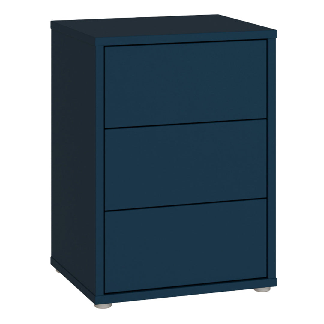 Wooden Bedside Cabinet With 3 Push-to-Open Drawers - Alice Springs