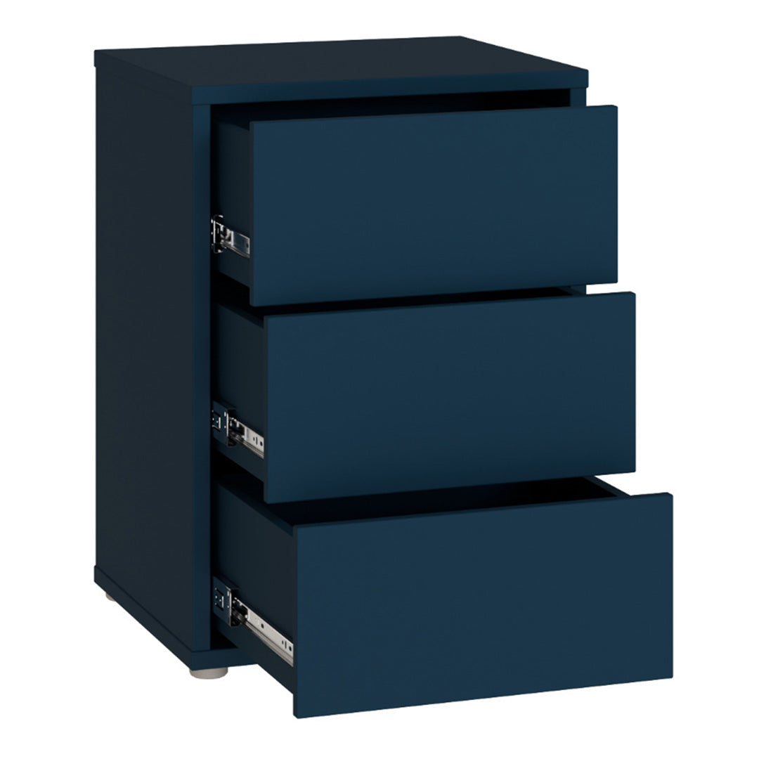 Wooden Bedside Cabinet With 3 Push-to-Open Drawers - Alice Springs