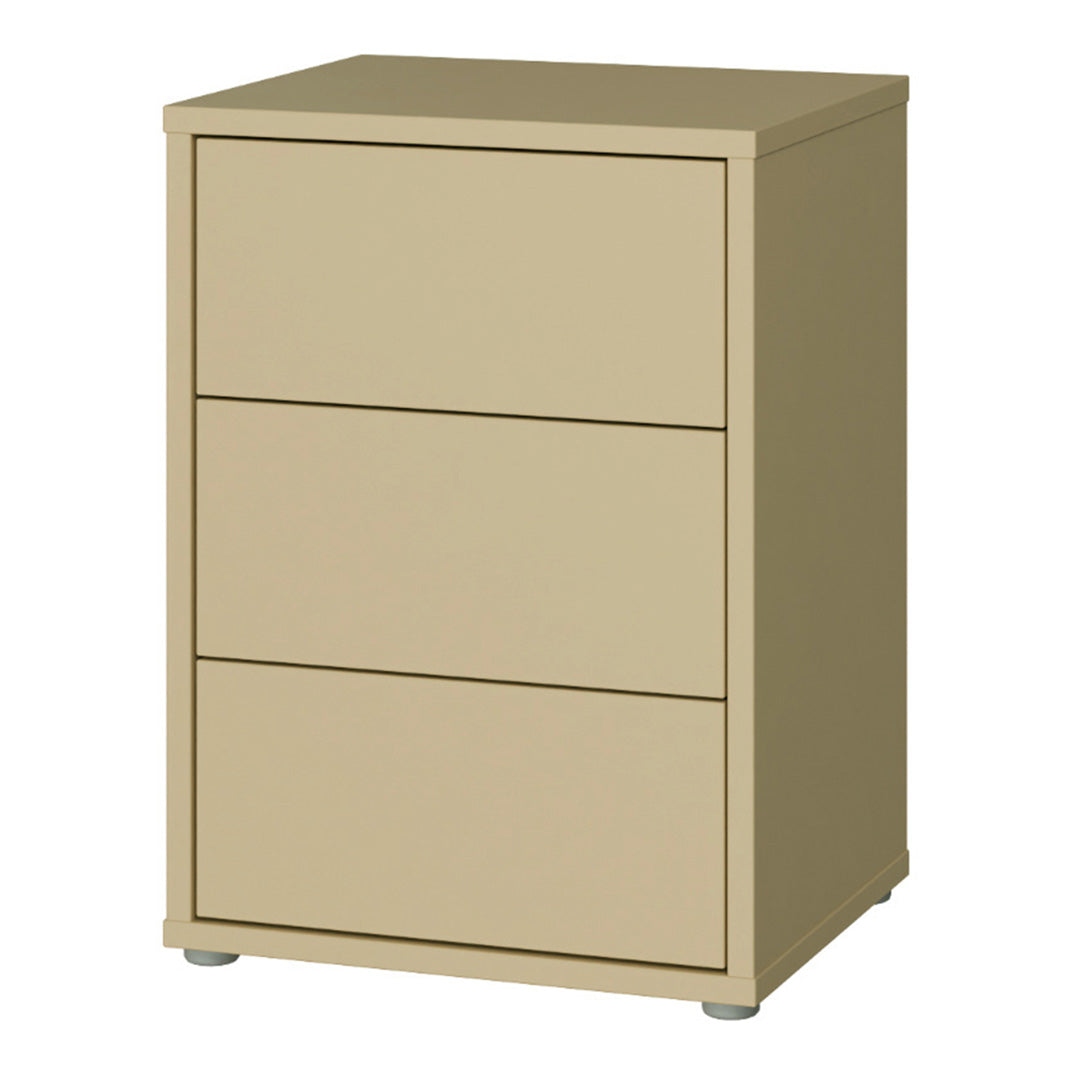 Wooden Bedside Cabinet With 3 Push-to-Open Drawers - Alice Springs