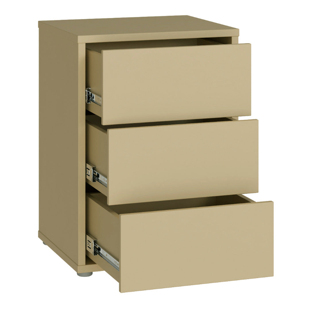 Wooden Bedside Cabinet With 3 Push-to-Open Drawers - Alice Springs