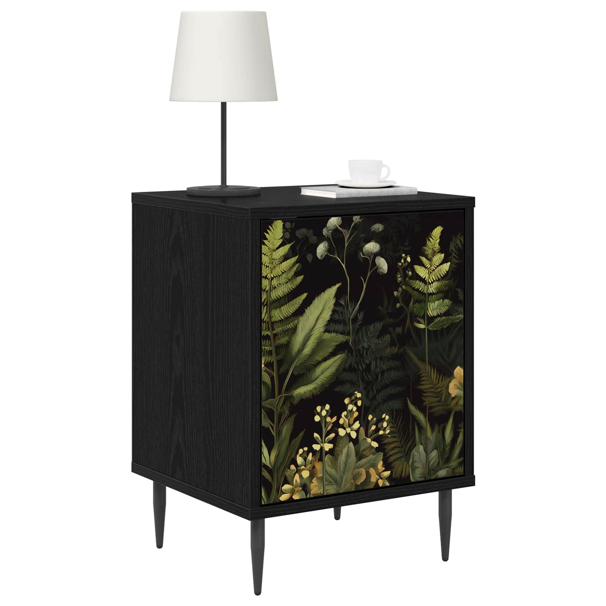 Wooden Bedside Cabinet 36cm Wide With 1 Door And Raised Feet - Rhenen