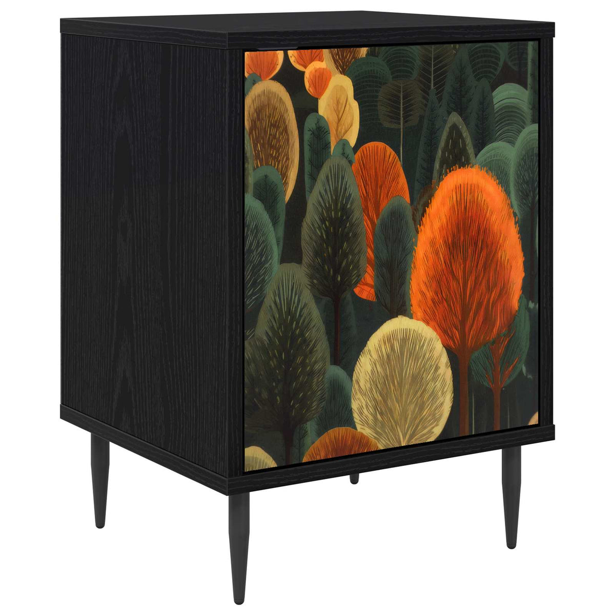 Wooden Bedside Cabinet 36cm Wide With 1 Door And Raised Feet - Zaandam