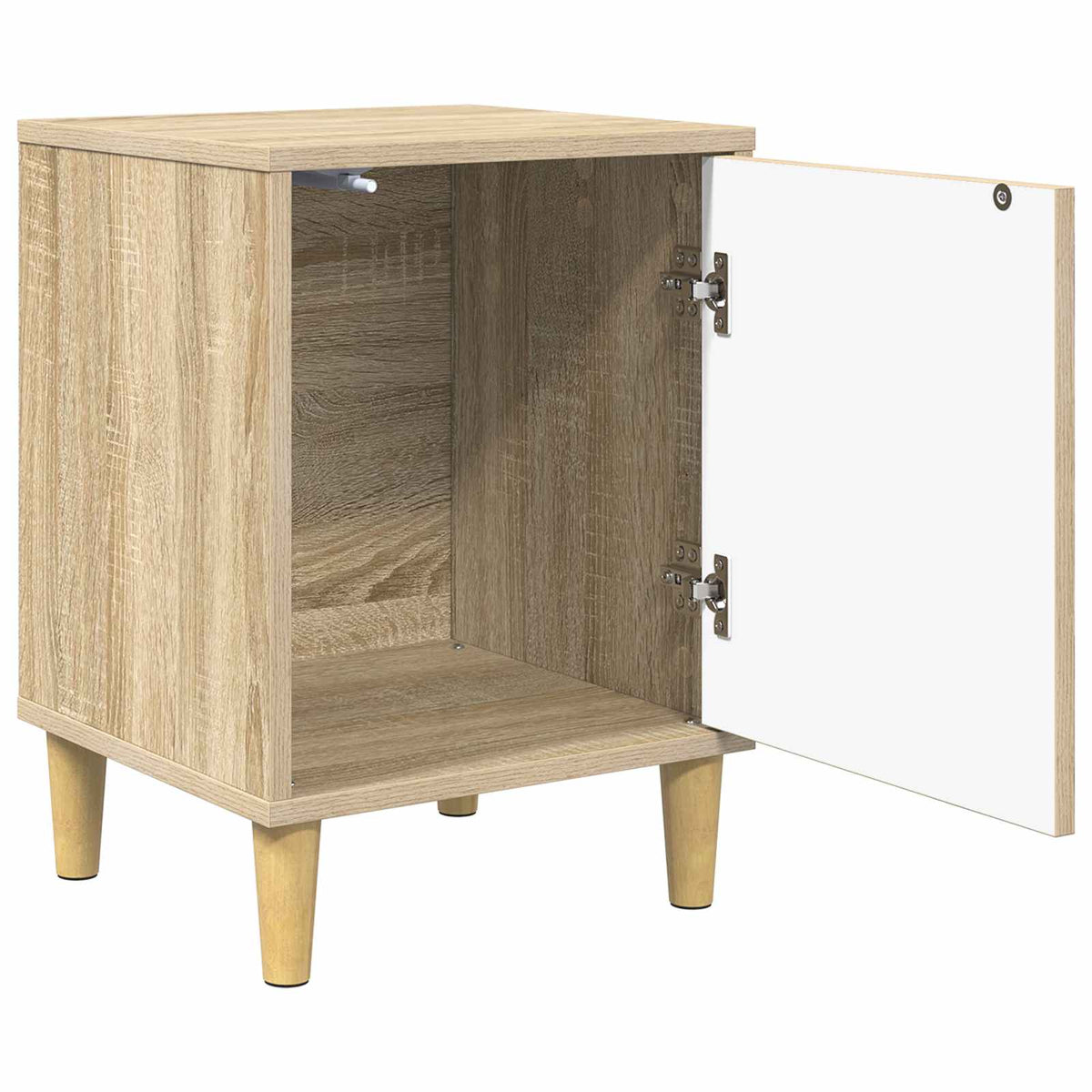 Wooden Bedside Cabinet 36cm Wide With 1 Door in Set Of 2 - Geleen