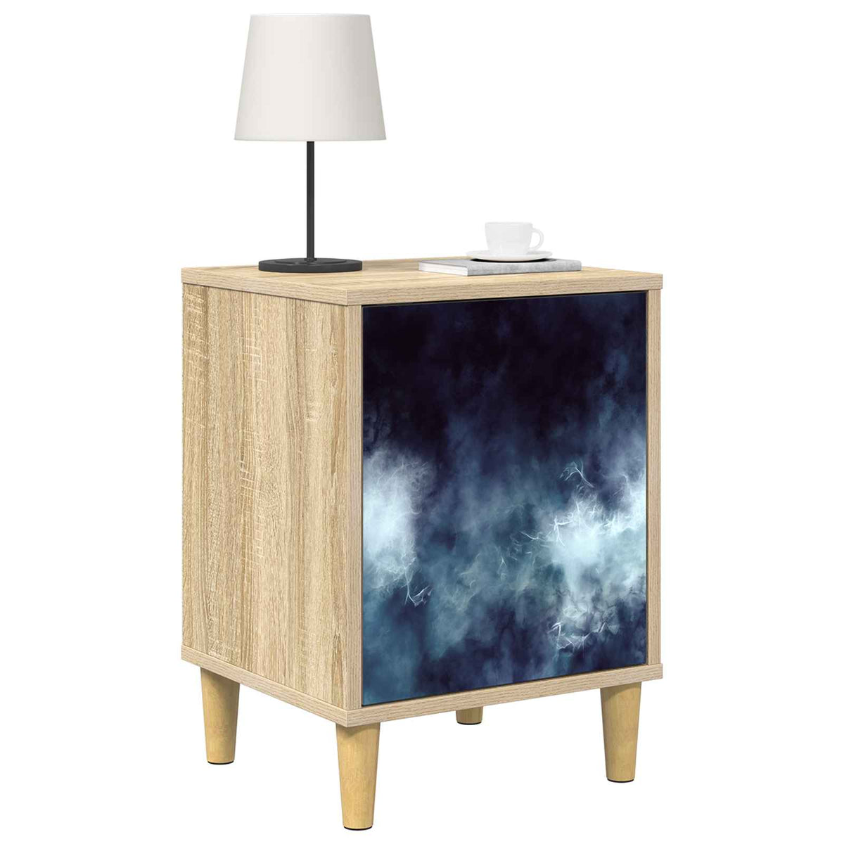 Wooden Bedside Cabinet 36cm Wide With 1 Door - Raalte