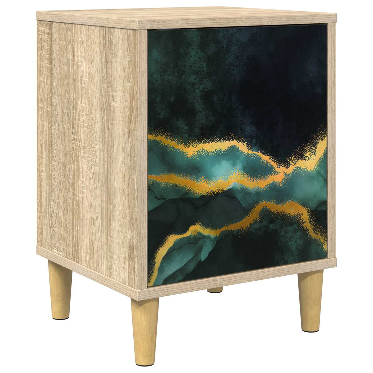 Wooden Bedside Cabinet 36cm Wide With 1 Door - Wijhe