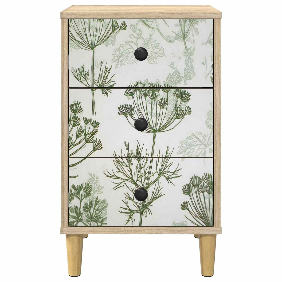 Wooden Bedside Cabinet 36cm Wide With 3 Drawers - Gotha
