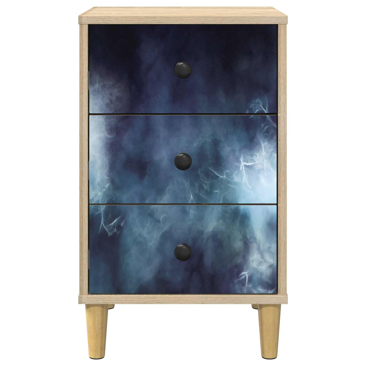 Wooden Bedside Cabinet 36cm Wide With 3 Drawers - Raalte