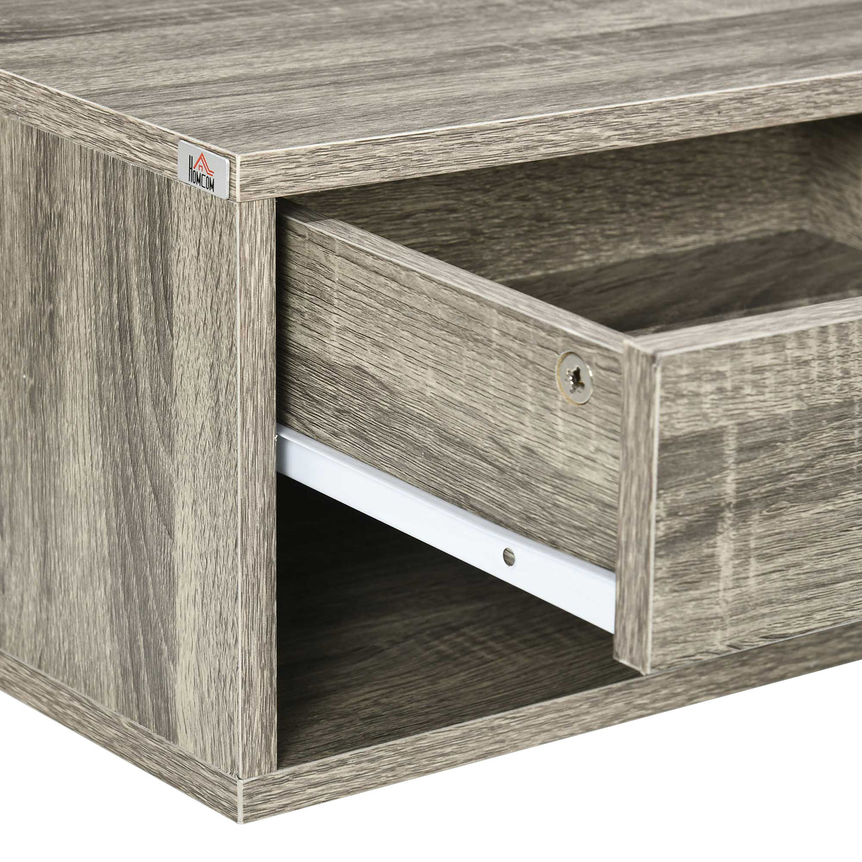 Wooden Bedside Cabinet 37cm Wide Wall Hung With 1 Drawer in Set Of 2 - Velmora