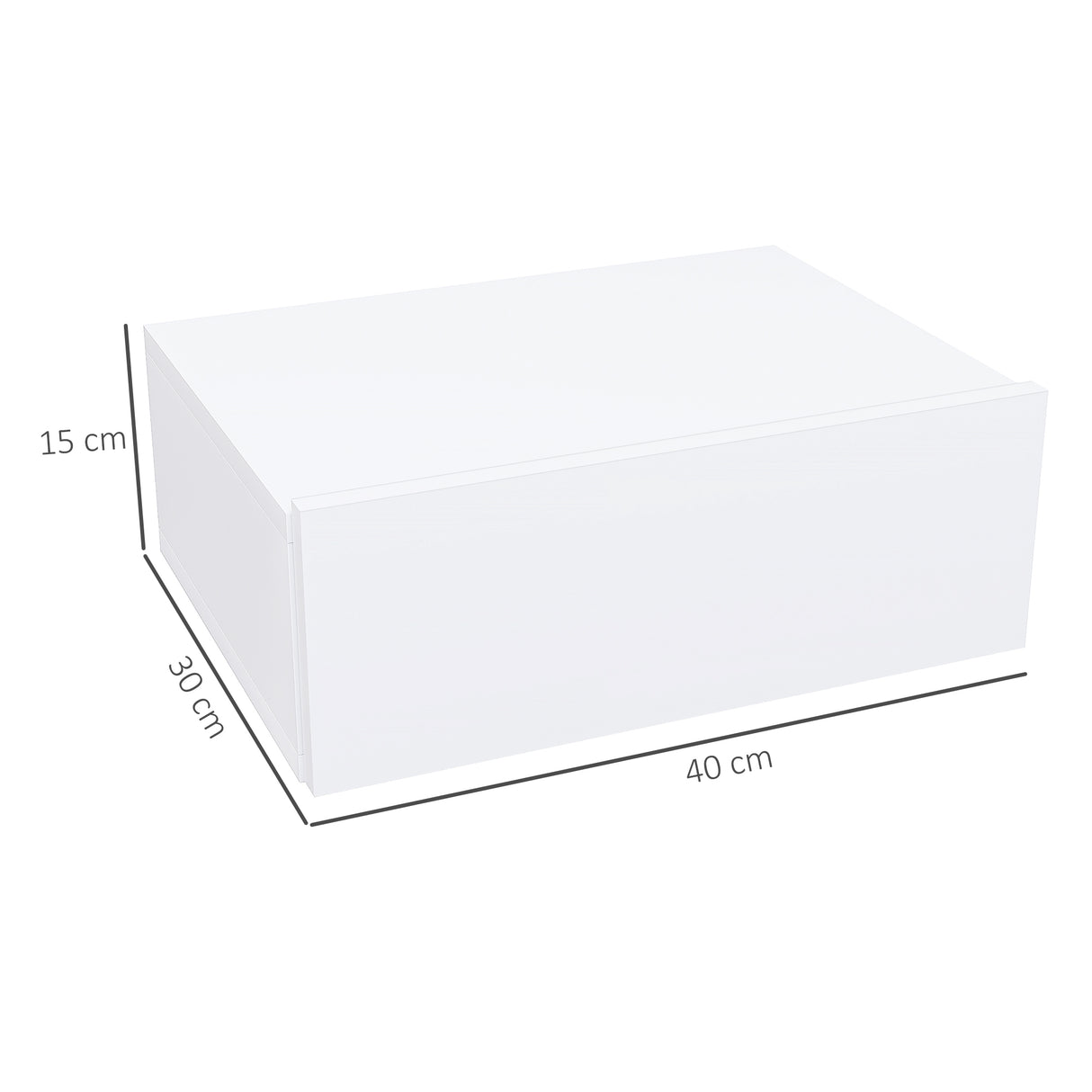 Wooden Bedside Cabinet 40cm Wide Wall Hung - Velmora