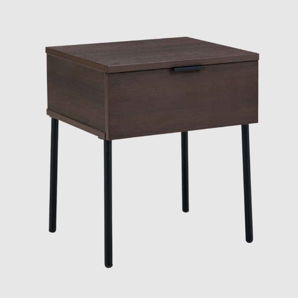 Wooden Bedside Cabinet 40cm Wide With 1 Drawer - Luna