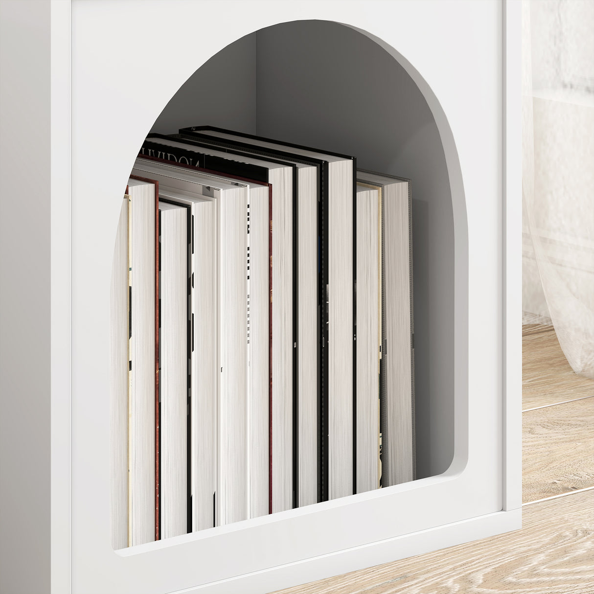 Wooden Bedside Cabinet 40cm Wide With 2 Open Compartments - Velmora