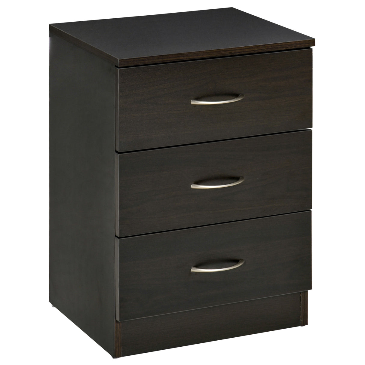 Wooden Bedside Cabinet 40cm Wide With 3 Drawers - Velmora