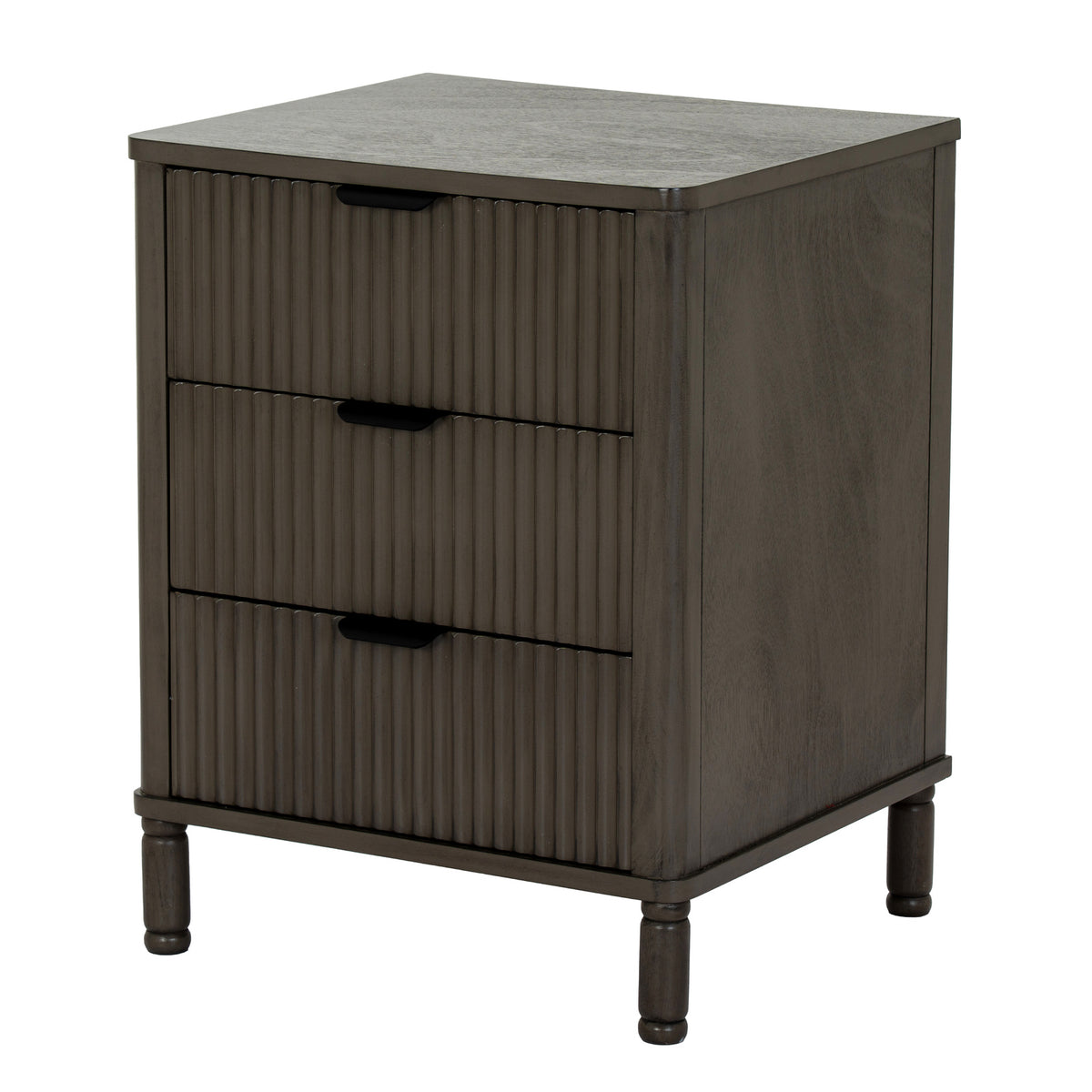 Wooden Bedside Cabinet 45cm Wide With 3 Drawers - Reed