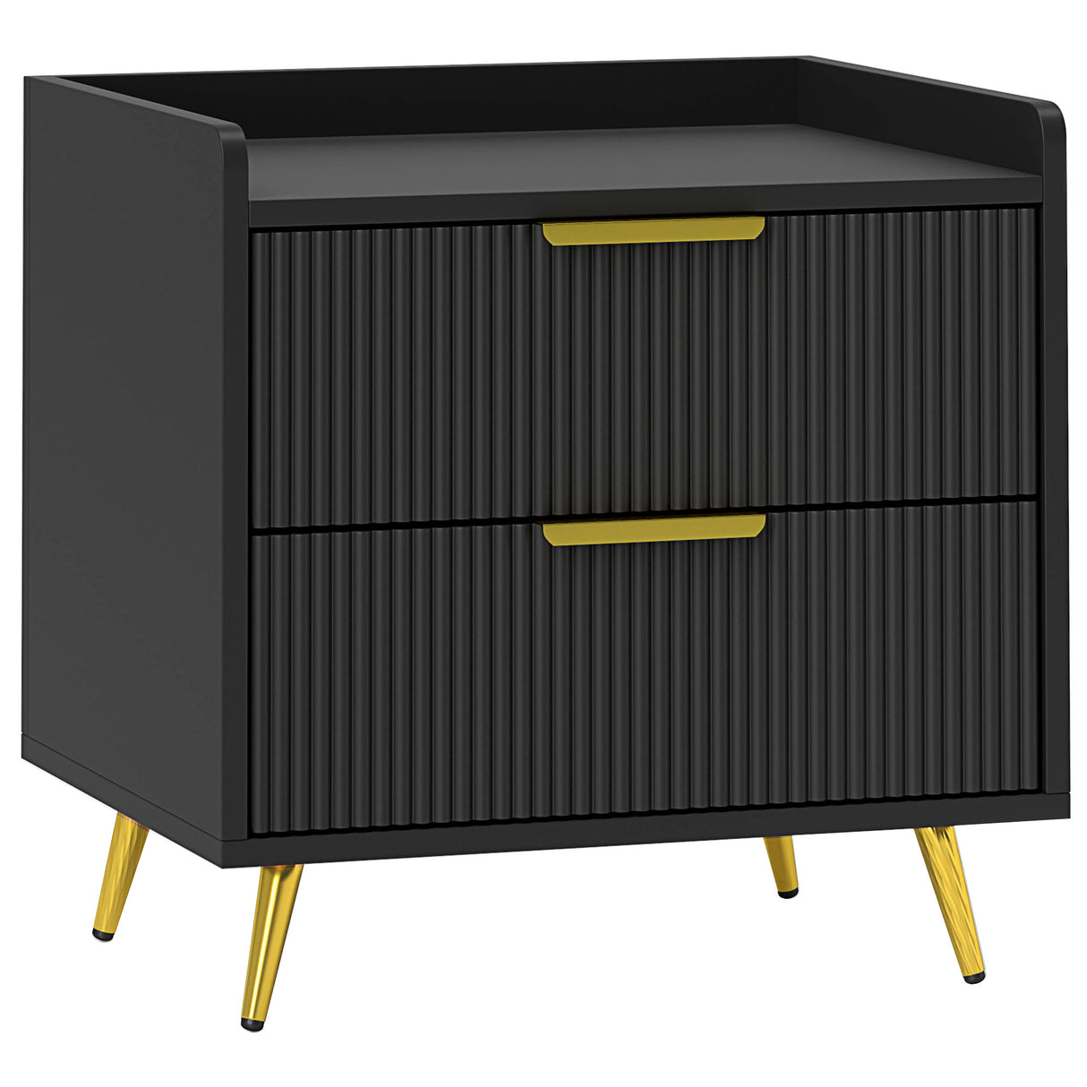 Wooden Bedside Cabinet 50cm Wide With 2 Drawers - Velmora