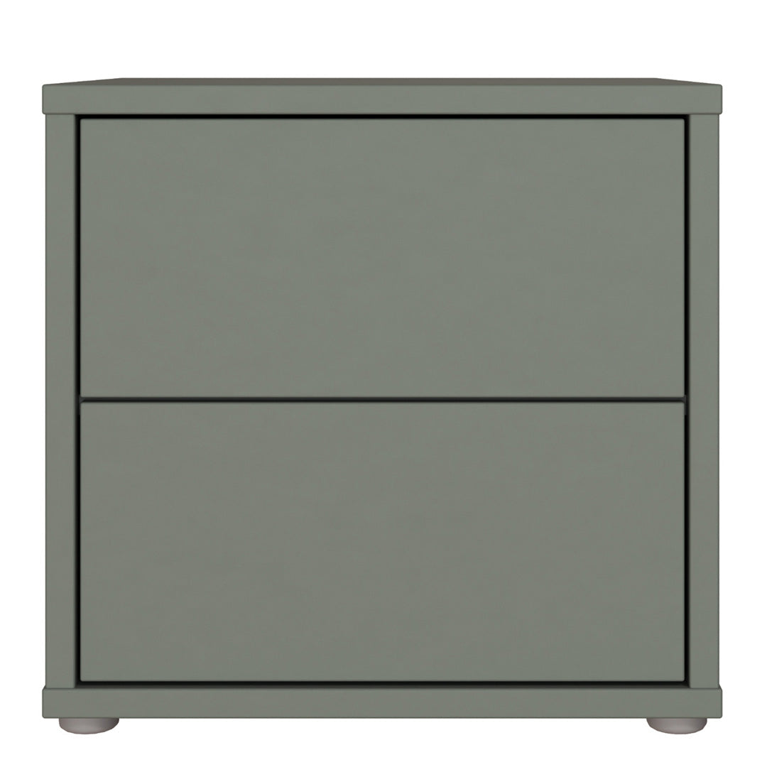 Wooden Bedside Cabinet Low With 2 Push-to-Open Drawers - Alice Springs