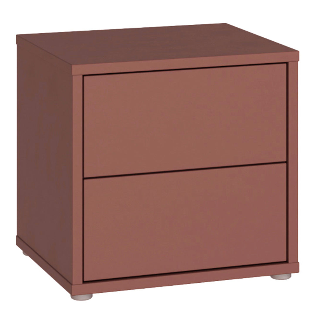 Wooden Bedside Cabinet Low With 2 Push-to-Open Drawers - Alice Springs