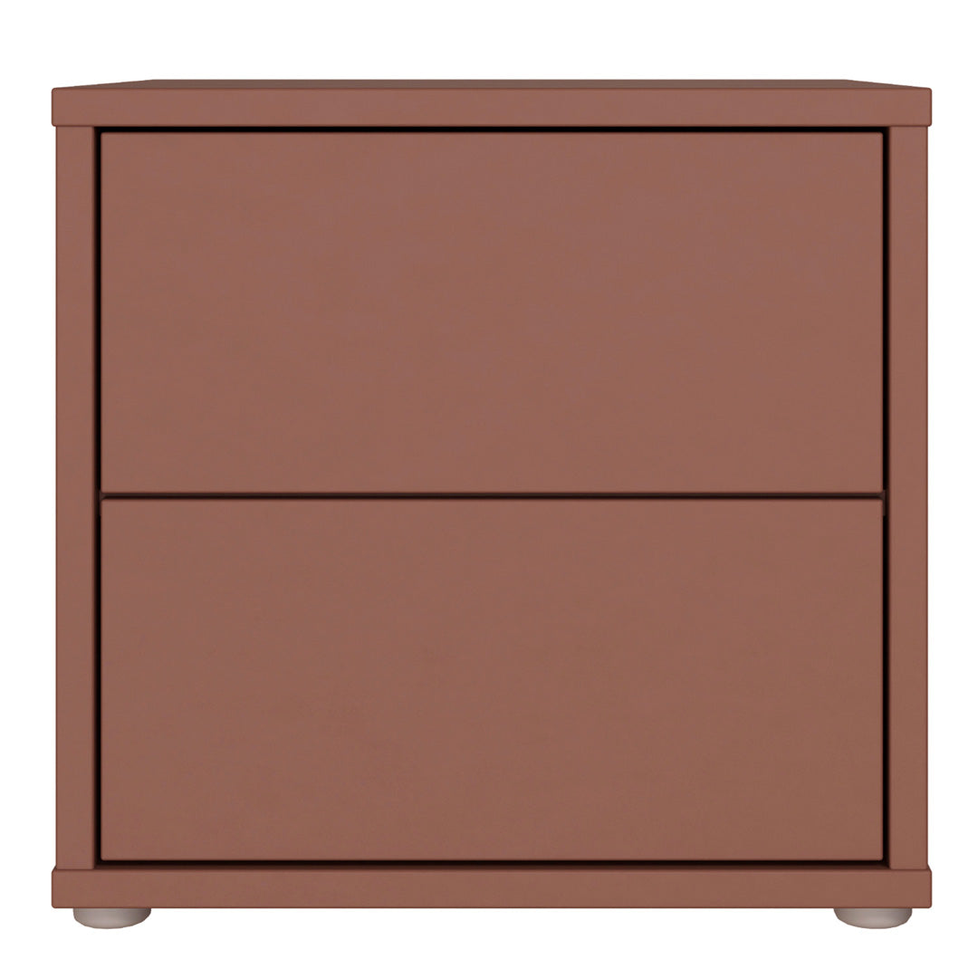 Wooden Bedside Cabinet Low With 2 Push-to-Open Drawers - Alice Springs