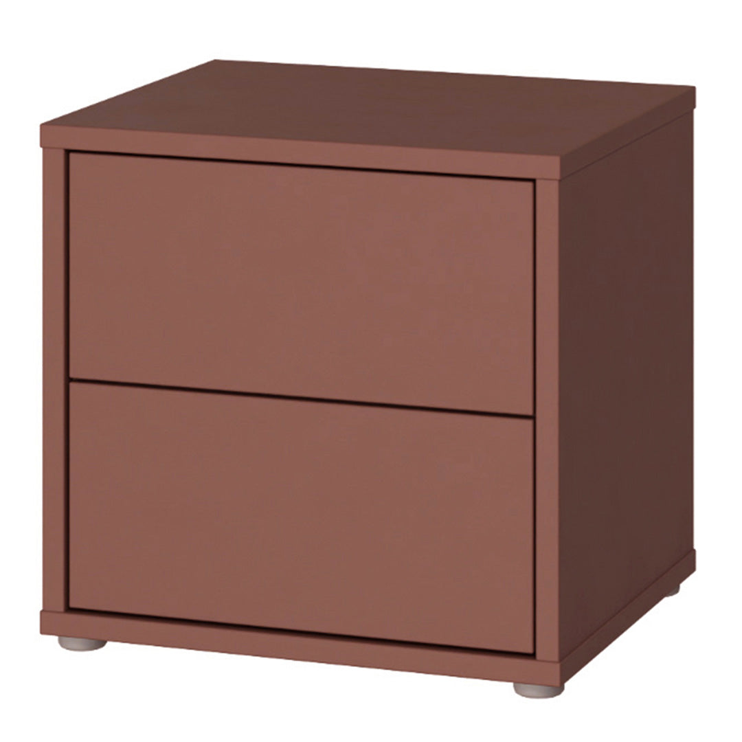 Wooden Bedside Cabinet Low With 2 Push-to-Open Drawers - Alice Springs