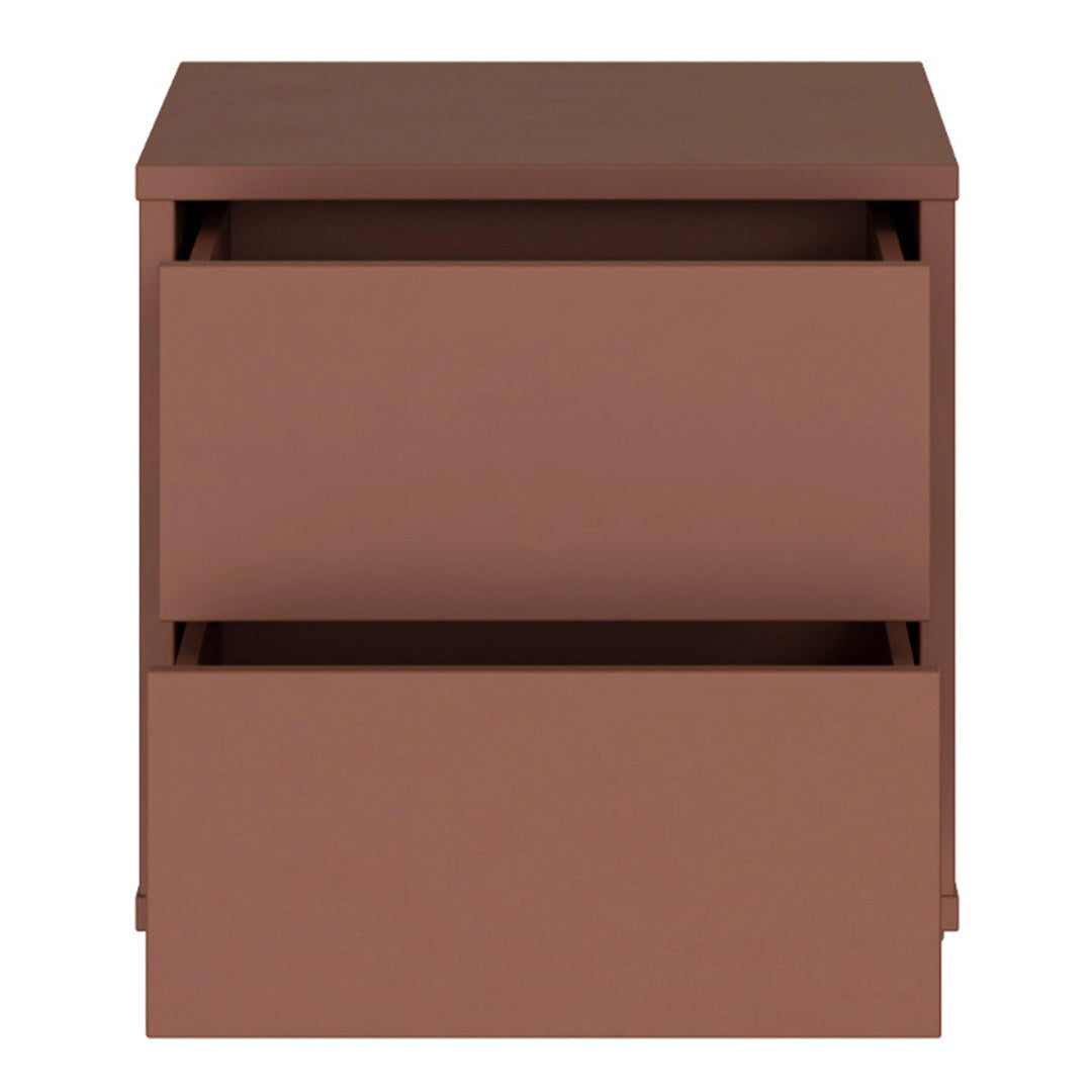 Wooden Bedside Cabinet Low With 2 Push-to-Open Drawers - Alice Springs