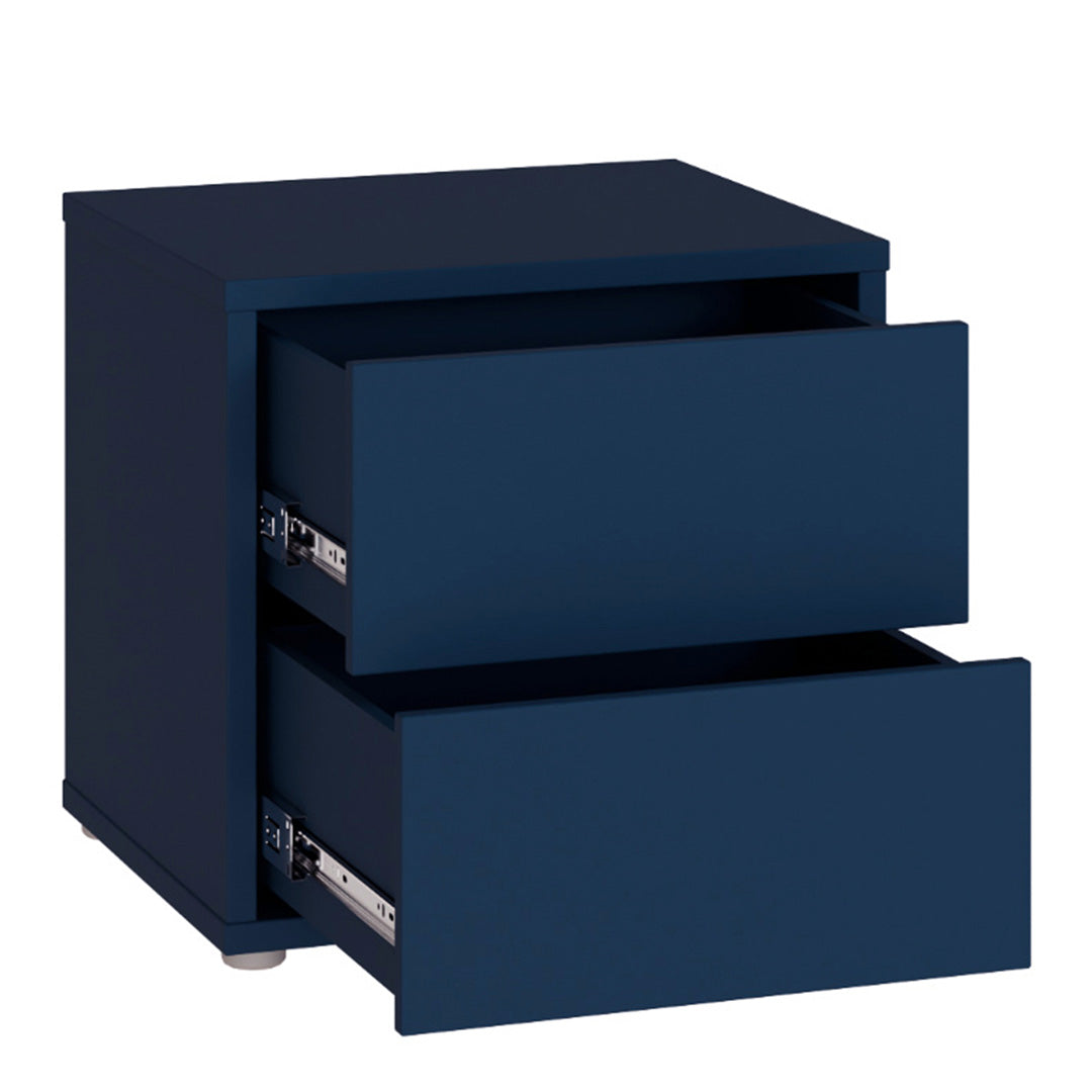 Wooden Bedside Cabinet Low With 2 Push-to-Open Drawers - Alice Springs