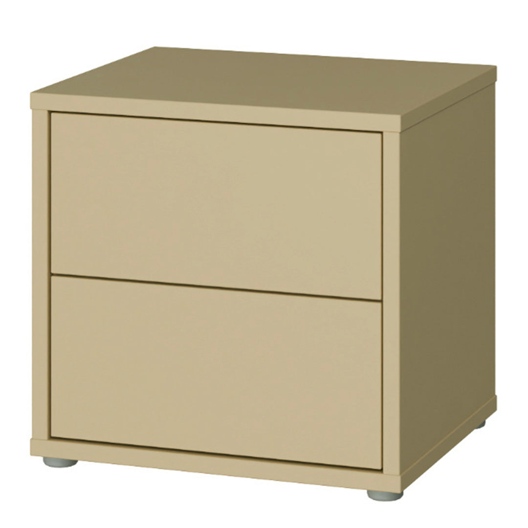 Wooden Bedside Cabinet Low With 2 Push-to-Open Drawers - Alice Springs