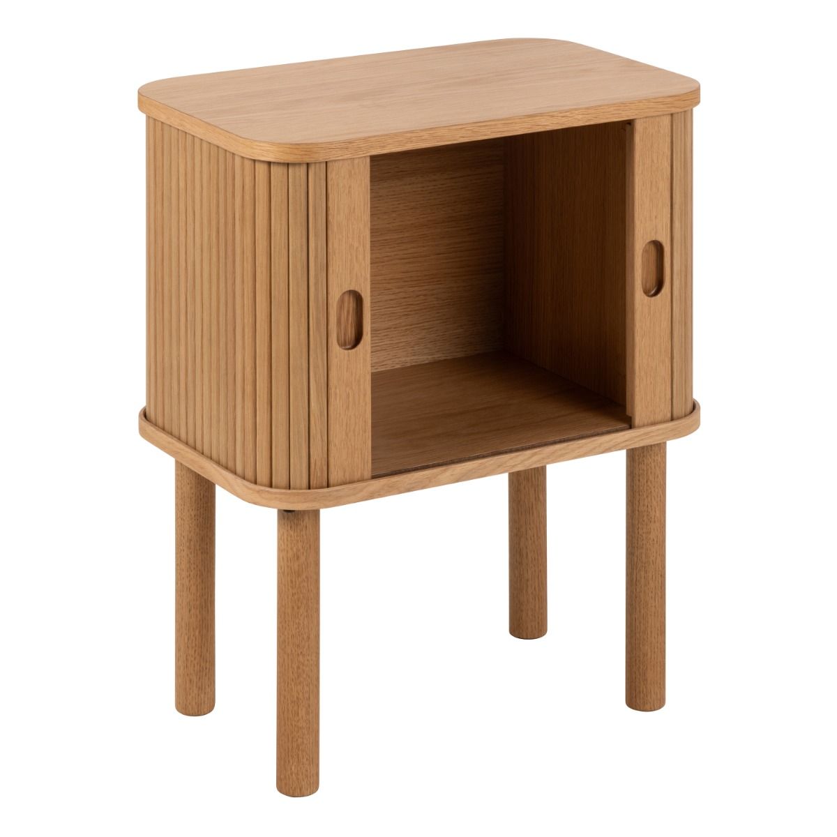 Wooden Bedside Cabinet With Sliding Door Square - Langley