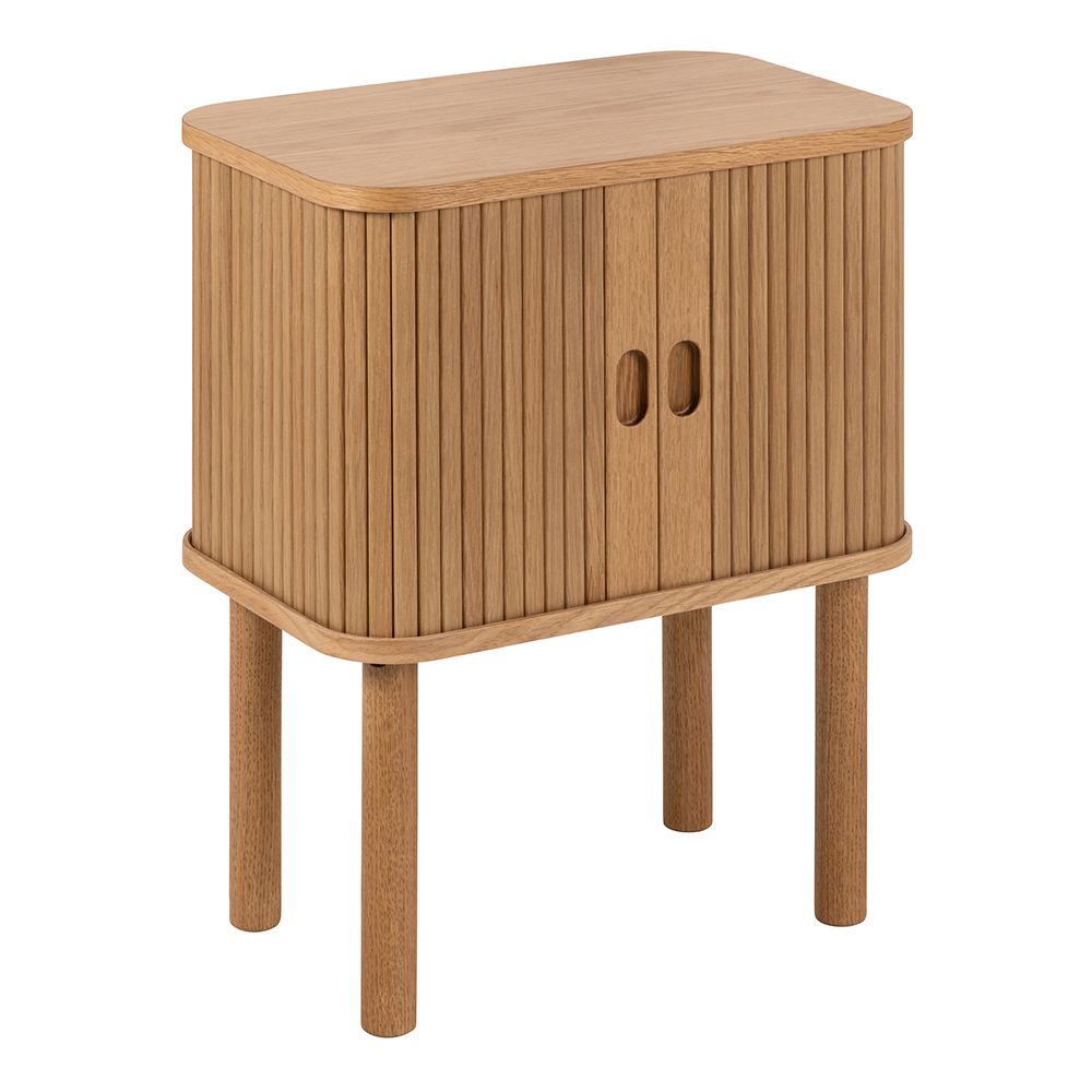 Wooden Bedside Cabinet With Sliding Door Square - Langley
