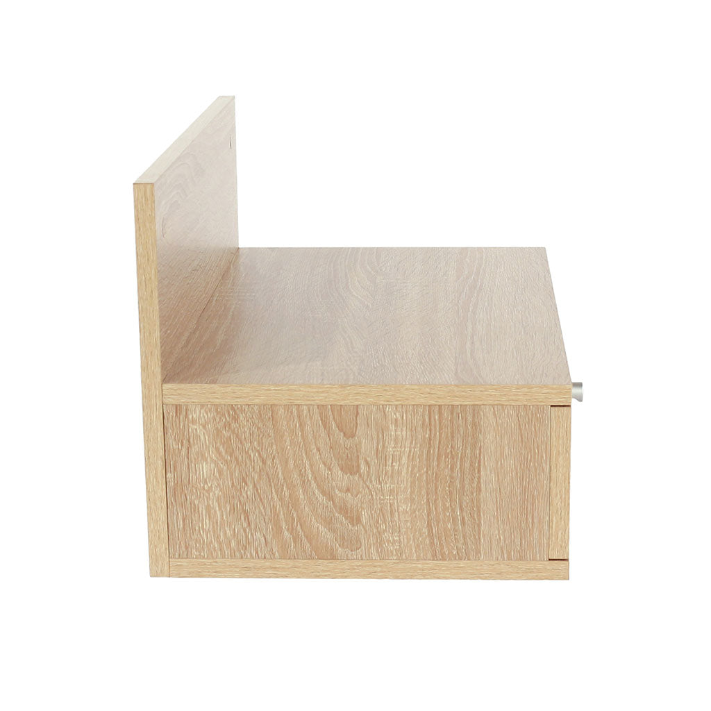 Wooden Bedside Cabinet Wall Hung With 1 Drawer in Set Of 2 - Kelly
