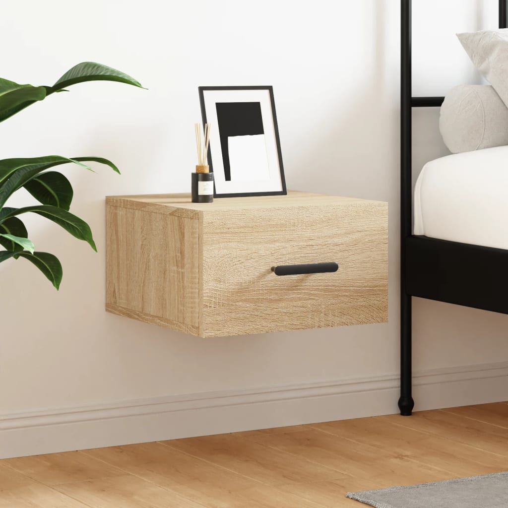 Wooden Bedside Cabinet Wall Mouted - Vantage Home