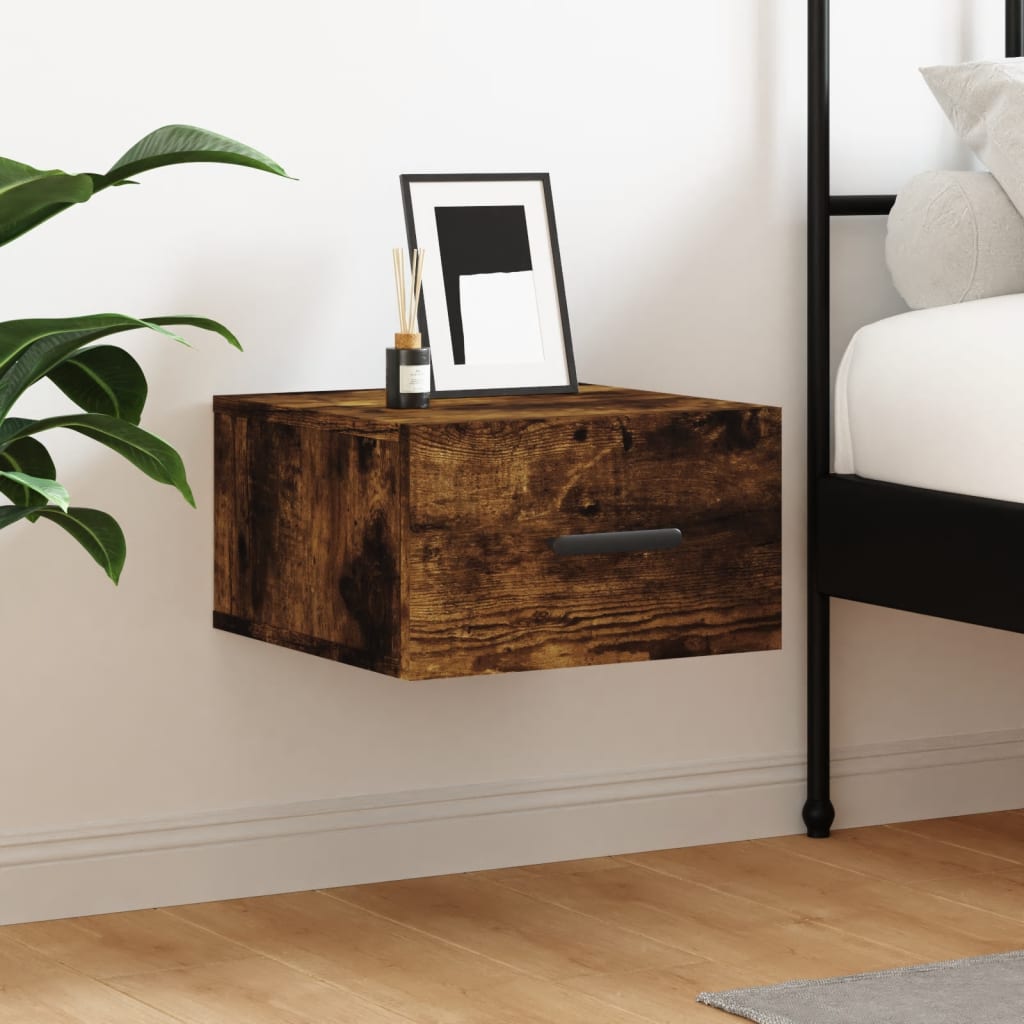 Wooden Bedside Cabinet Wall Mouted - Vantage Home