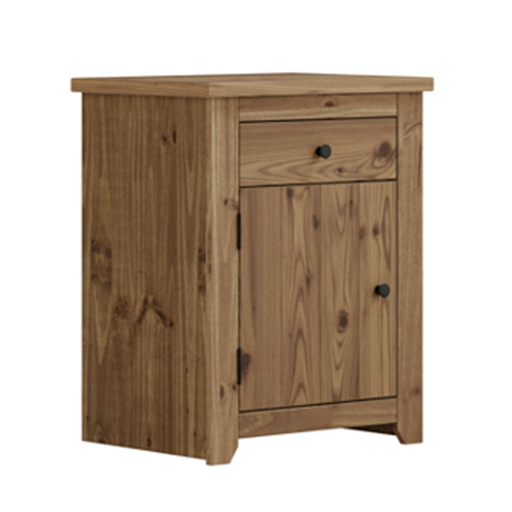Wooden Bedside Cabinet With 1 Door And 1 Drawer - Havana