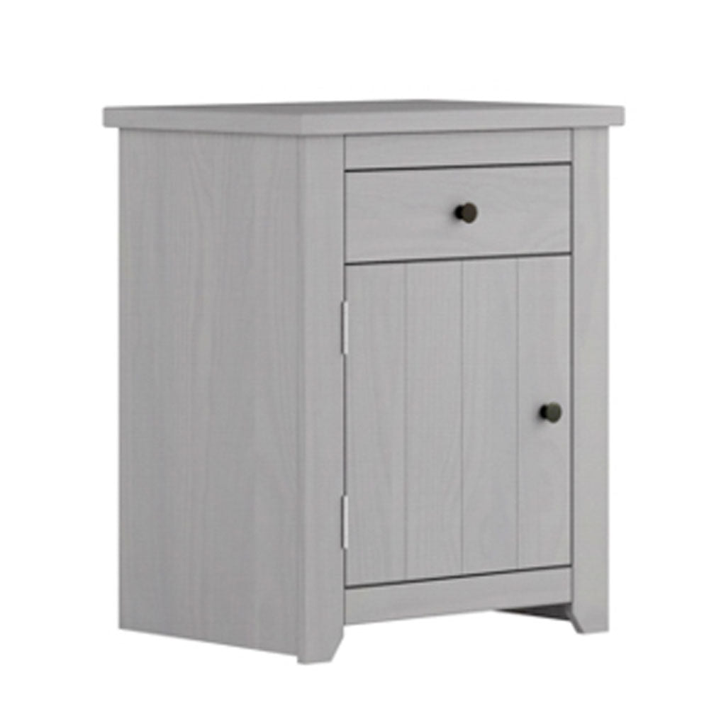 Wooden Bedside Cabinet With 1 Door And 1 Drawer - Havana