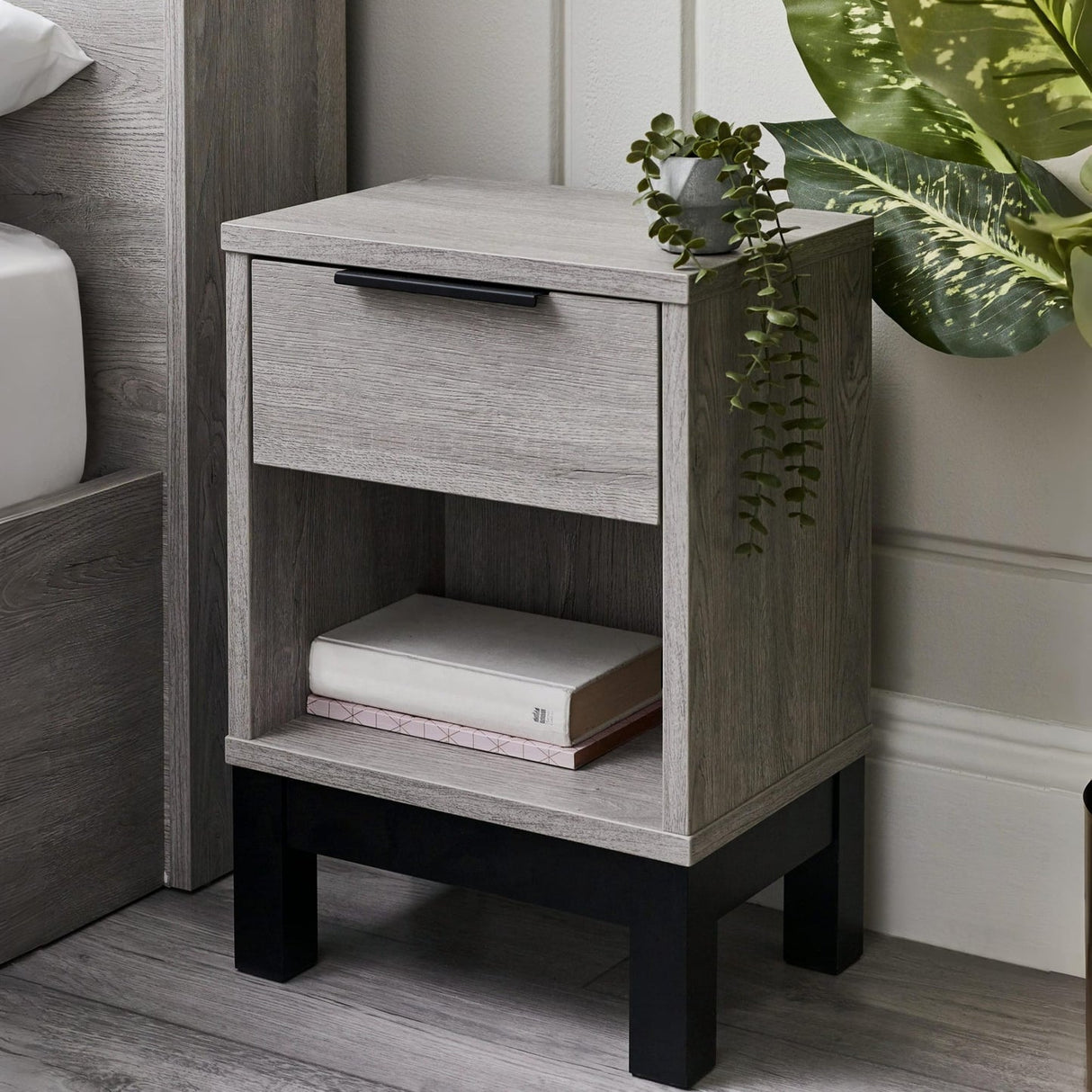 Wooden Bedside Cabinet With 1 Drawer - Bali