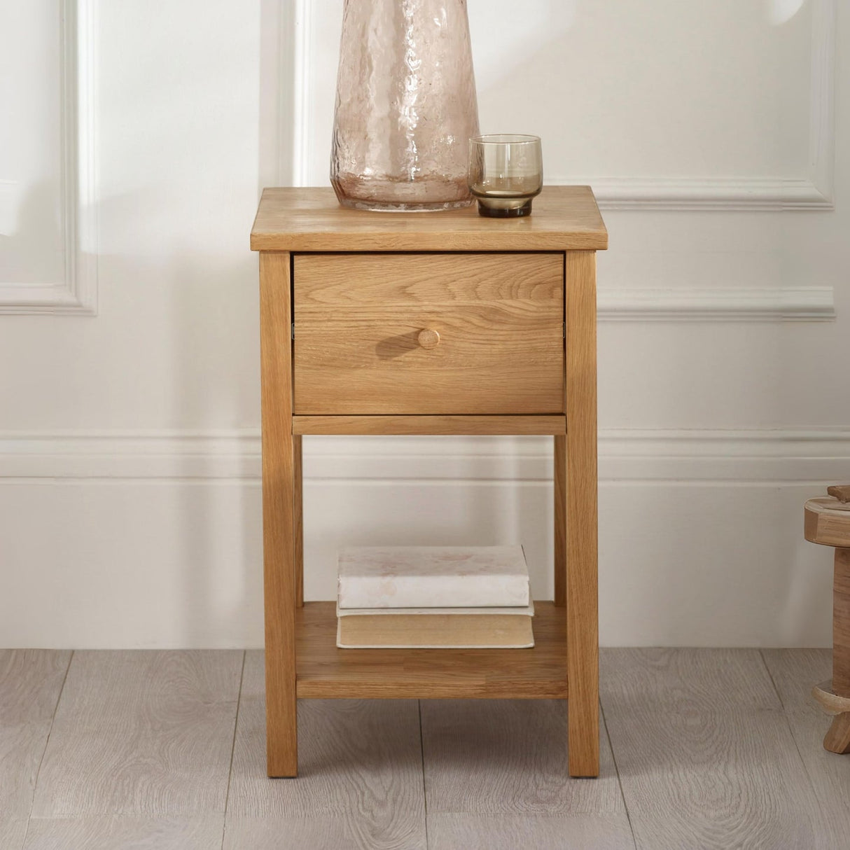 Wooden Bedside Cabinet With 1 Drawer - Coxmoor