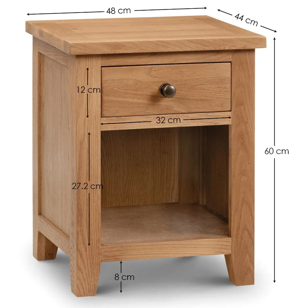 Wooden Bedside Cabinet With 1 Drawer - Marlborough