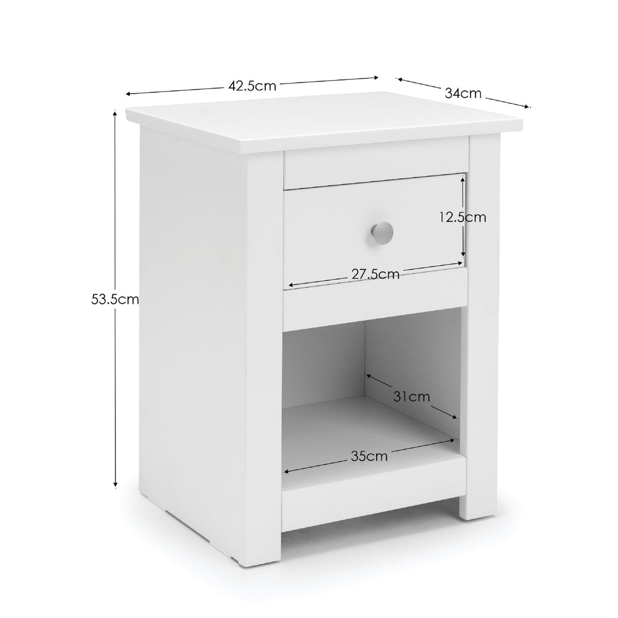 Wooden Bedside Cabinet With 1 Drawer - Radley