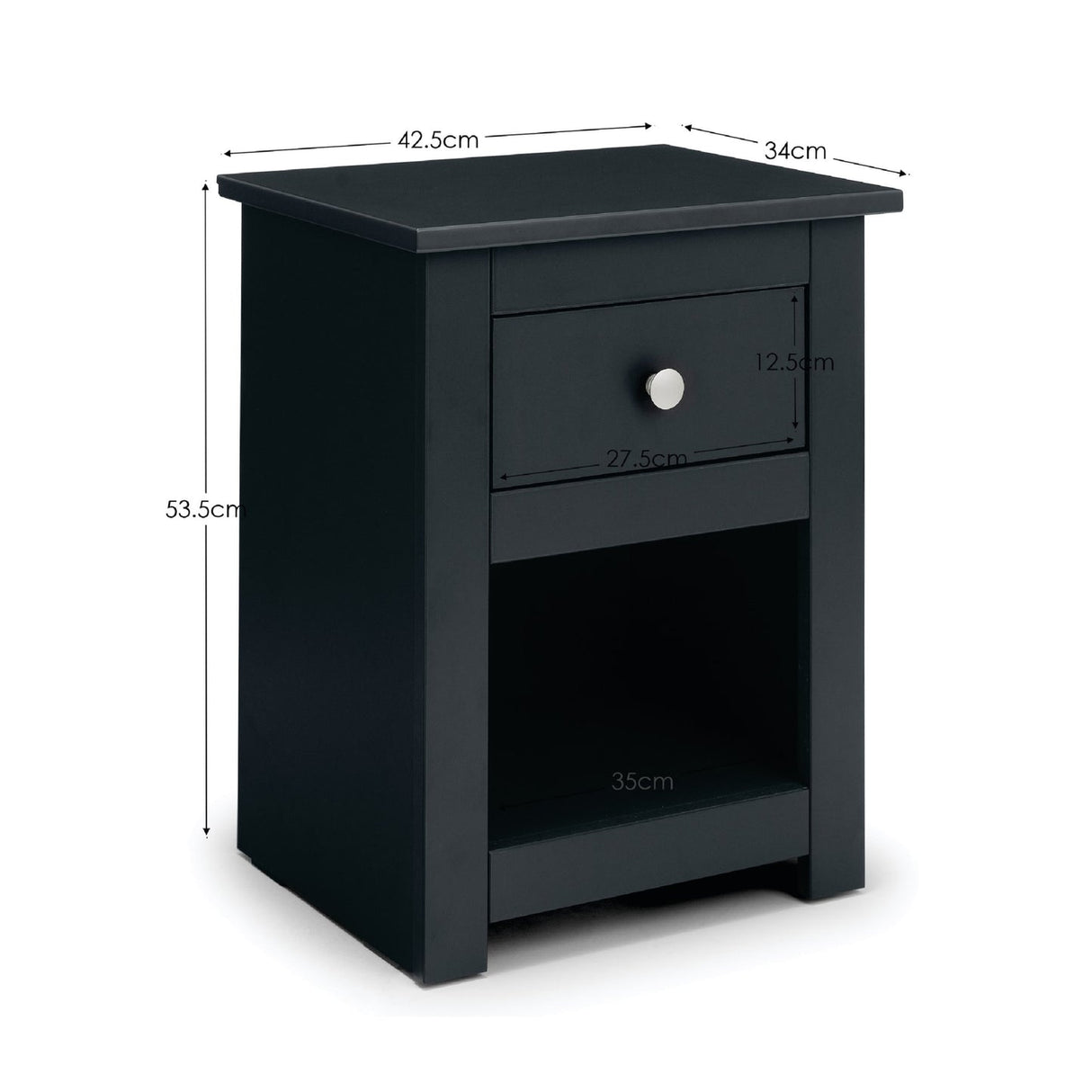 Wooden Bedside Cabinet With 1 Drawer - Radley