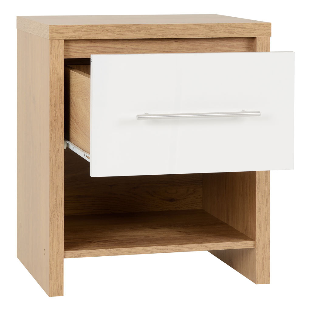 Wooden Bedside Cabinet With 1 Drawer - Seville