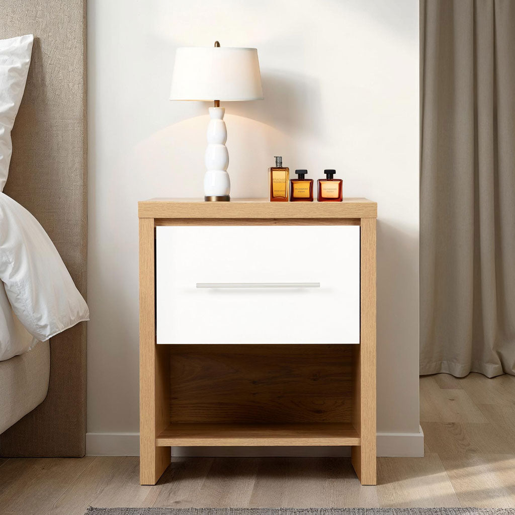 Wooden Bedside Cabinet With 1 Drawer - Seville