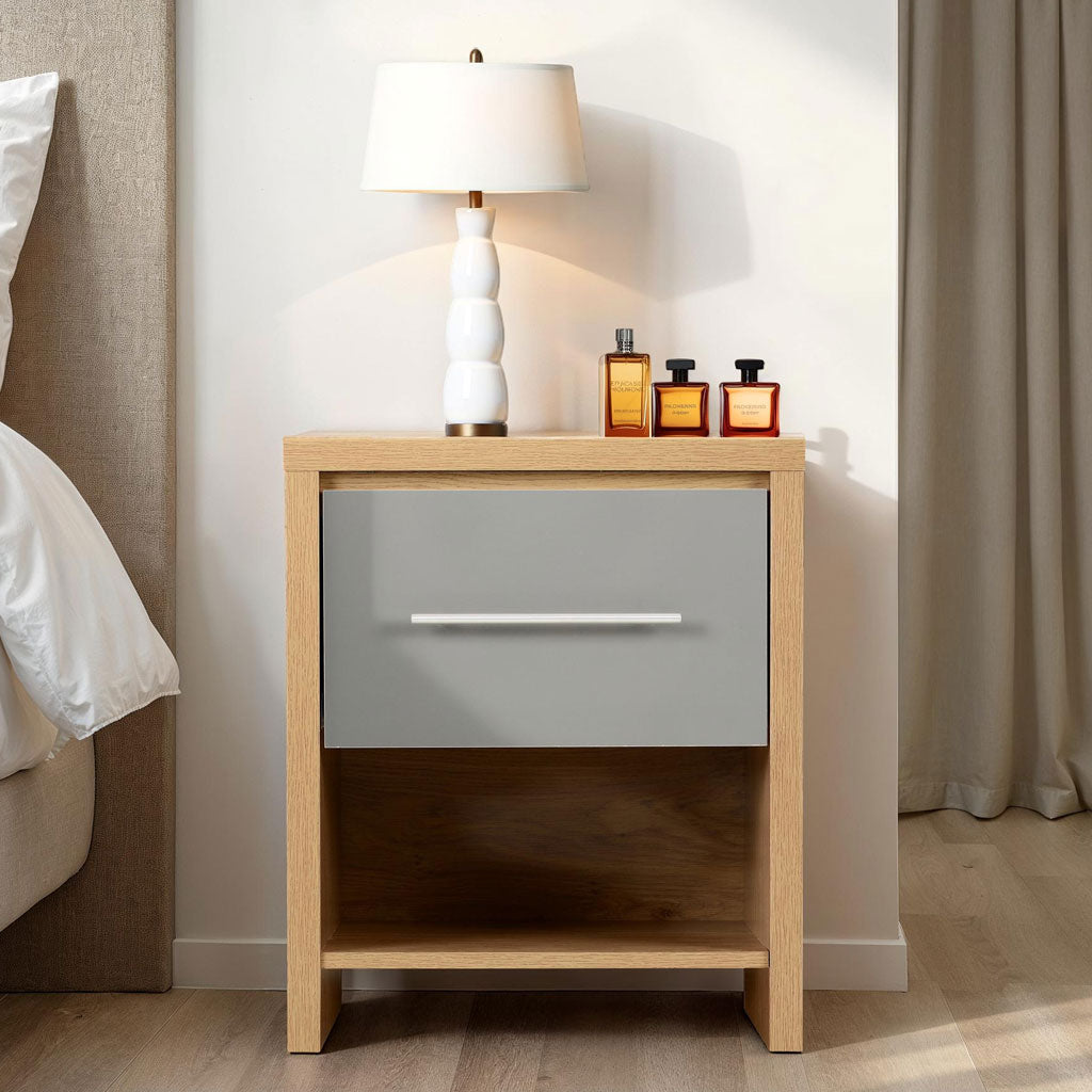 Wooden Bedside Cabinet With 1 Drawer - Seville