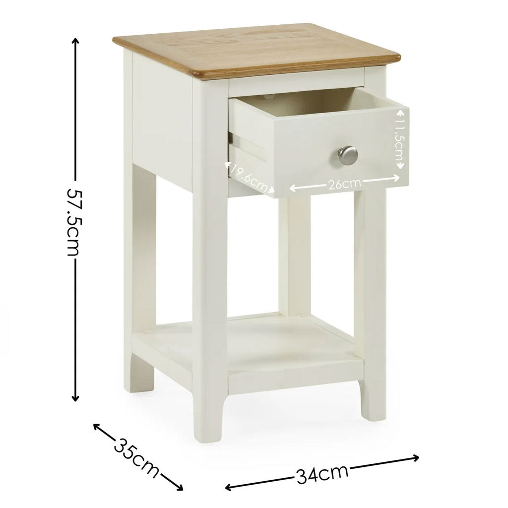 Wooden Bedside Cabinet With 1 Drawer - Somerset
