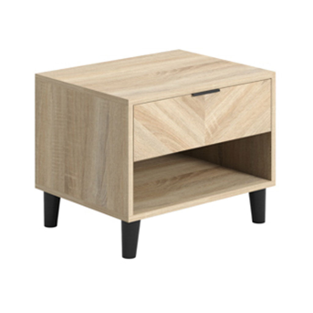 Wooden Bedside Cabinet With 1 Drawer - Stockholm
