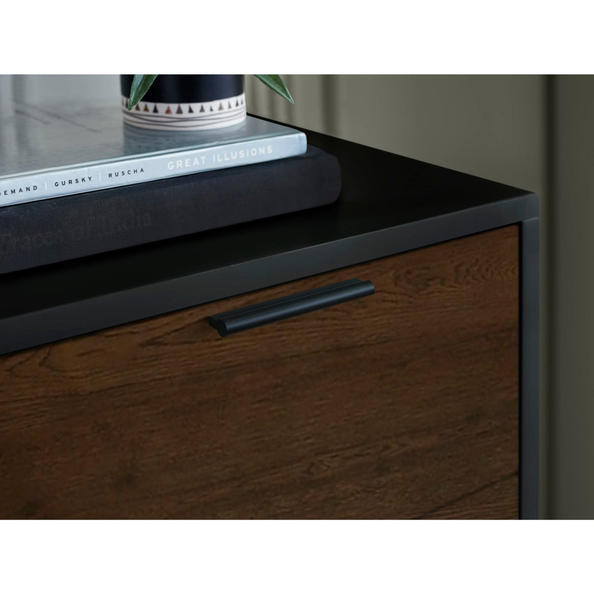 Wooden Bedside Cabinet With 2 Drawers - Alba