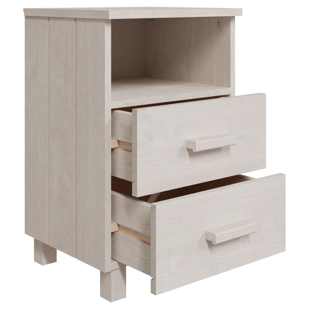 Wooden Bedside Cabinet With 2 Drawers And 1 Shelf - Hamar