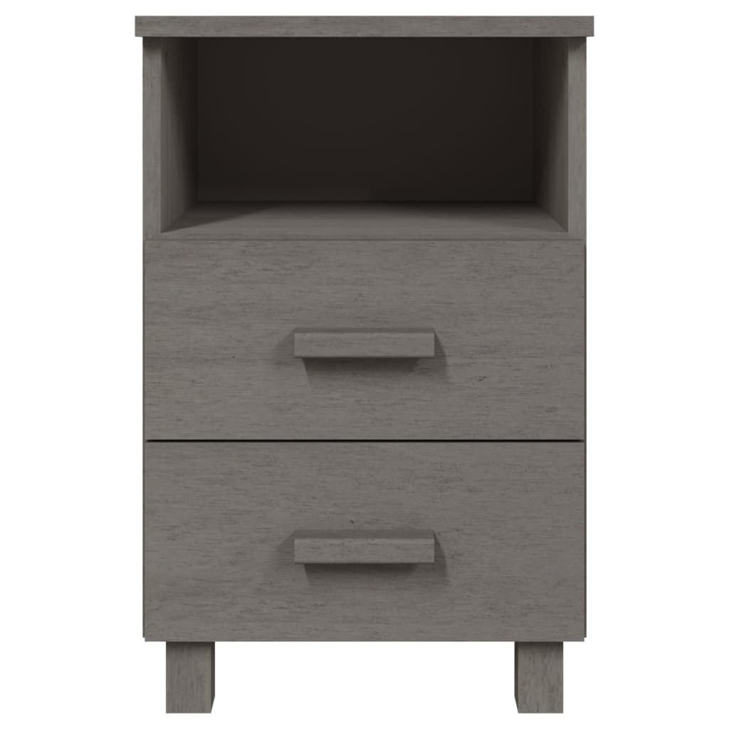 Wooden Bedside Cabinet With 2 Drawers And 1 Shelf - Hamar